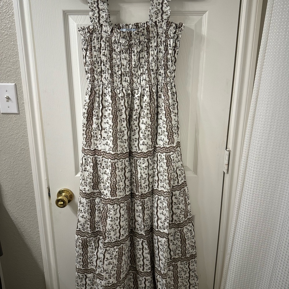 Hill House Women’s White and Brown Maxi Dress